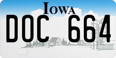 IA license plate DOC664