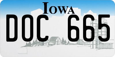 IA license plate DOC665