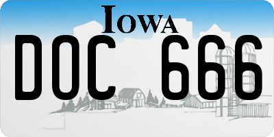 IA license plate DOC666