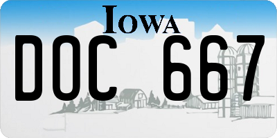 IA license plate DOC667