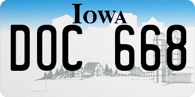 IA license plate DOC668