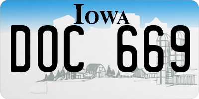 IA license plate DOC669