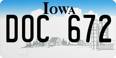 IA license plate DOC672