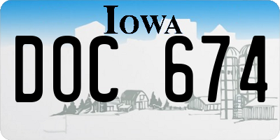 IA license plate DOC674