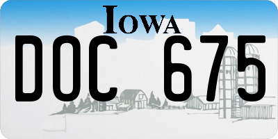 IA license plate DOC675