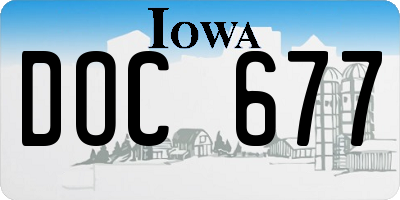 IA license plate DOC677