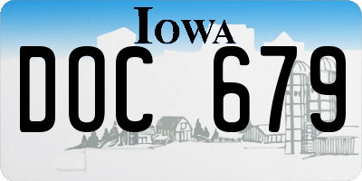 IA license plate DOC679