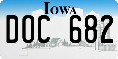 IA license plate DOC682