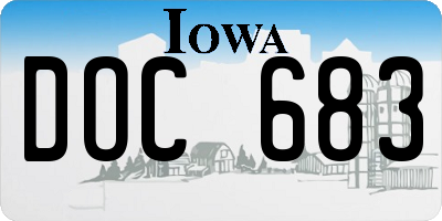 IA license plate DOC683