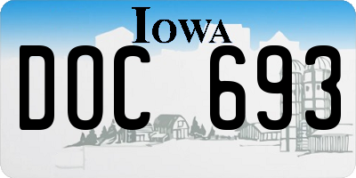 IA license plate DOC693