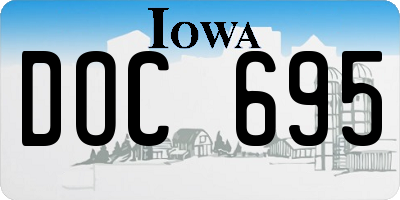 IA license plate DOC695