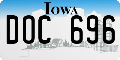 IA license plate DOC696