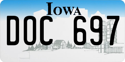 IA license plate DOC697