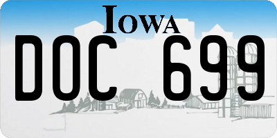 IA license plate DOC699