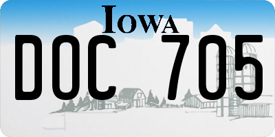 IA license plate DOC705