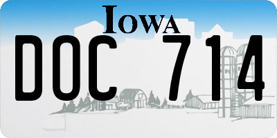 IA license plate DOC714