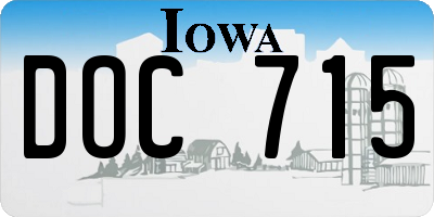 IA license plate DOC715
