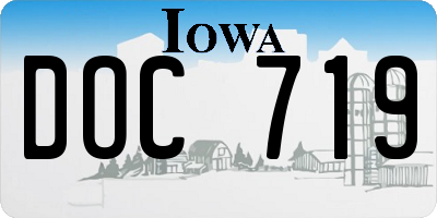 IA license plate DOC719