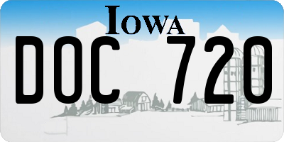 IA license plate DOC720