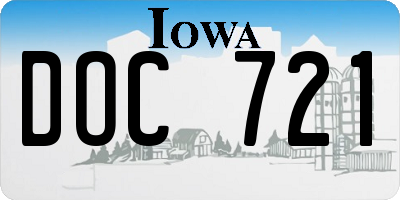 IA license plate DOC721