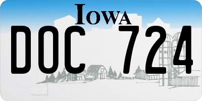 IA license plate DOC724
