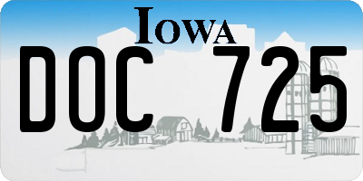 IA license plate DOC725