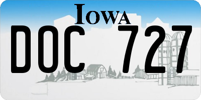 IA license plate DOC727