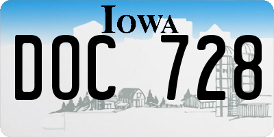 IA license plate DOC728