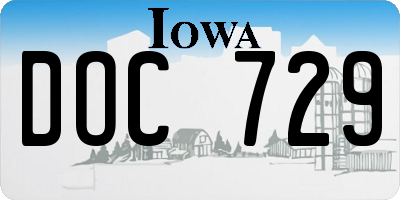 IA license plate DOC729