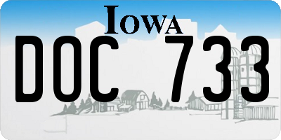 IA license plate DOC733
