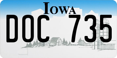 IA license plate DOC735