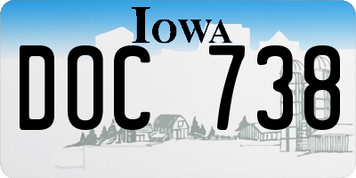 IA license plate DOC738
