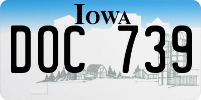 IA license plate DOC739
