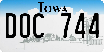 IA license plate DOC744