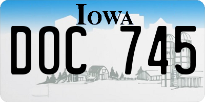 IA license plate DOC745