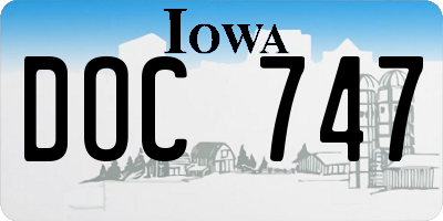 IA license plate DOC747