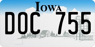 IA license plate DOC755