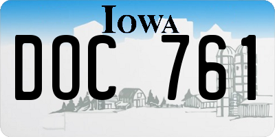 IA license plate DOC761