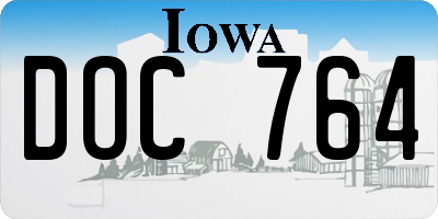 IA license plate DOC764