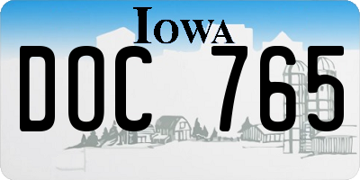 IA license plate DOC765