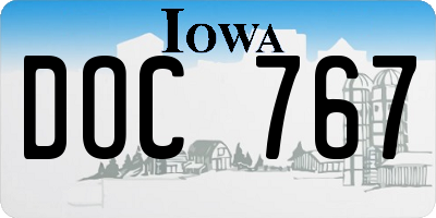 IA license plate DOC767