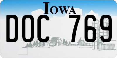 IA license plate DOC769