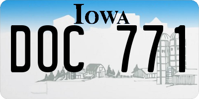 IA license plate DOC771