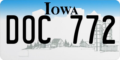 IA license plate DOC772