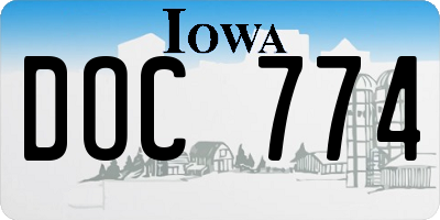 IA license plate DOC774