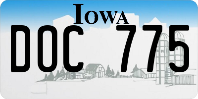 IA license plate DOC775