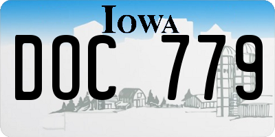 IA license plate DOC779