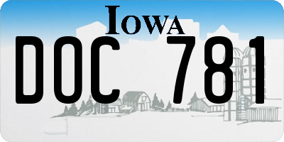 IA license plate DOC781