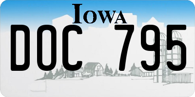 IA license plate DOC795