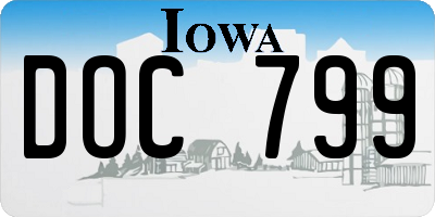 IA license plate DOC799